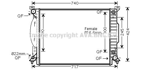 AVA QUALITY COOLING Радиатор, охлаждение двигателя AI2242